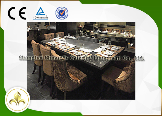 شراء 7 مقاعد الحث الكهربائي Teppanyaki Grill Table التكوين الأساسي CE ISO9001 شهادة online manufacture