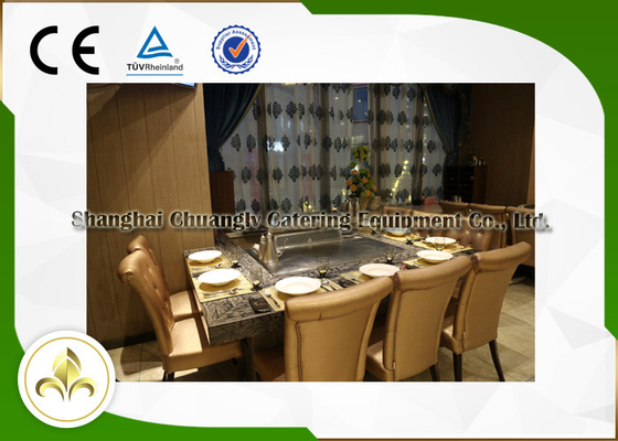 شراء معدات الشواء Teppanyaki Hibachi المخصصة 8 مقاعد مدمجة في جهاز تنقية الدخان الكهروستاتيكي online manufacture