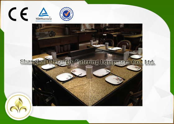 شراء 9 مقاعد داخلية خارجية Teppanyaki Hibachi طاولة شواء للفندق / Food Plaza / Restaurant / Bar online manufacture