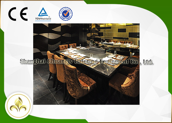 شراء عشرة مقاعد LPG / خط أنابيب غاز طبيعي Teppanyaki طاولة شواء ، طاولة شواء Hibachi السكنية online manufacture