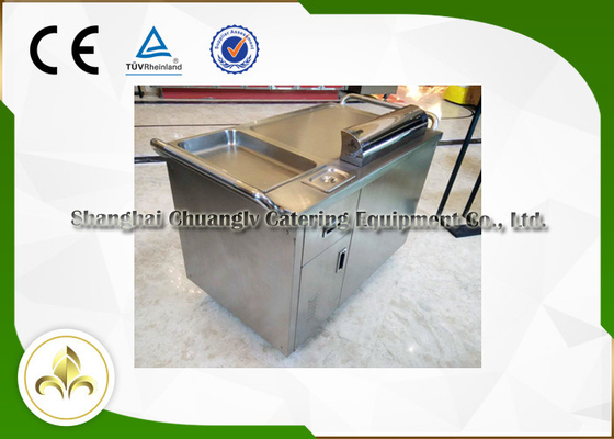 شراء S / S Barbeque Mobile Teppanyaki Grill شواية خارجية مسطحة عالية الكفاءة online manufacture