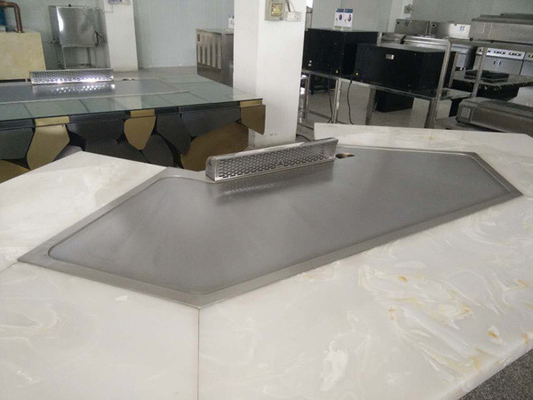 شراء 11 مقعدًا من الفولاذ المقاوم للصدأ LPG للتدفئة اليابانية Teppanyaki Grill 2300 * 960 * 800mm online manufacture