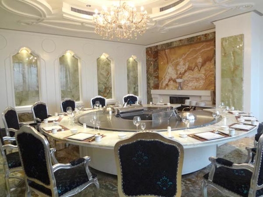شراء طاولة شواء Hibachi من الفولاذ المقاوم للصدأ على شكل دائرة متتالية مع مواقد مزدوجة online manufacture