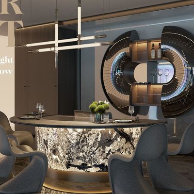 شراء Custom 7/8 Seats Teppanyaki Grill Table with 600*440mm Heating Area and 2500m³/h Airflow Capacity التصنيع عبر الإنترنت