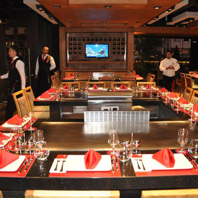 شراء 10 Seats 1120x720x790mm 380V/50Hz Commercial Teppanyaki Grill Table with Stainless Steel 304 Construction التصنيع عبر الإنترنت