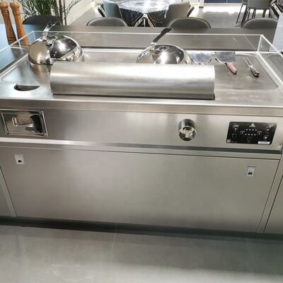 شراء شواية هيباتشي يابانية تجارية لطاولة 8 أشخاص تيبانياكي جريل للمطعم التصنيع عبر الإنترنت