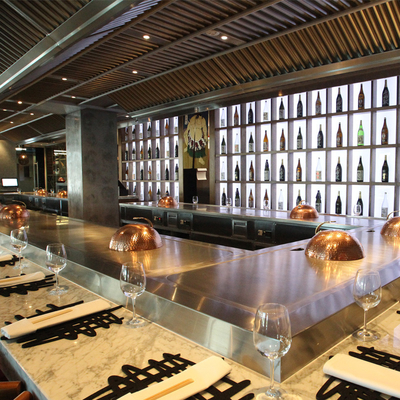 طاولة Hibachi اليابانية شواء تيبانياكي مع تصميم حسب الطلب