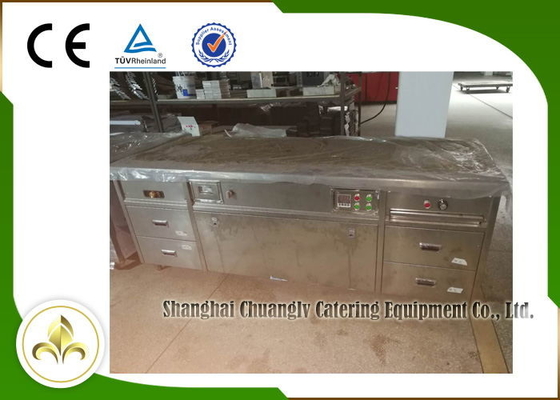 2.2m Teppanyaki Grill الجدول الكهربائية سخانات أنبوب الدخان أسفل العادم متعددة الوظائف