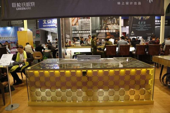 2400mm تجهيزات الفنادق Teppanyaki Grill Table مستطيل على الطراز الياباني