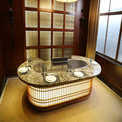 طاولة شواية تجارية تيبانياكي 2200x860x800mm مع 8000W الطاقة