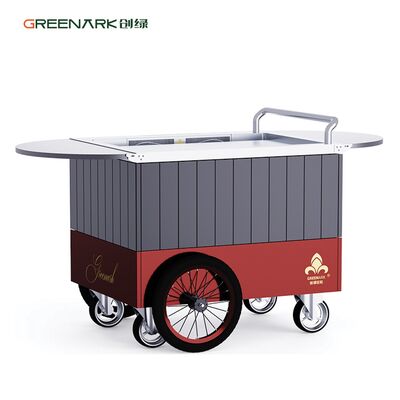 شواية تيبانياكي متنقلة مع صفيحة فولاذية من سبائك عالية الجودة تصل درجة حرارتها إلى 250 درجة مئوية في 8 دقائق، تتميز بطاولة قابلة للتمديد وعجلات 16 بوصة