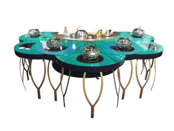 الفولاذ المقاوم للصدأ التجارية Teppanyaki الشواية الجدول الكهربائية أنبوب التعريفي 8KW
