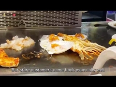 مطعم 380V Satinless Steel Teppanyaki Grill Table